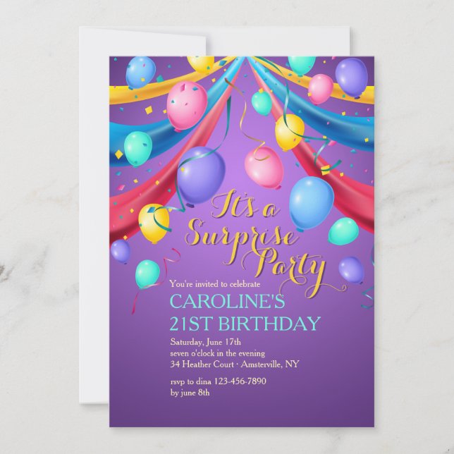 Party Balloons Invitation (Front)