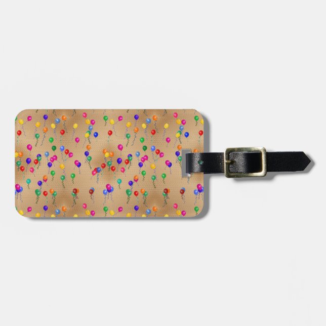 Party Balloons Luggage Tag (Front Horizontal)