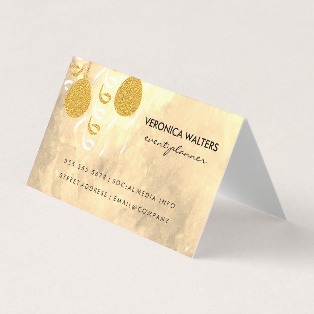 Party Balloons / Masquerade Masks (Executive) Business Card (Front)