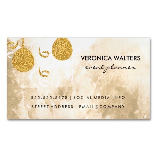 Party Balloons / Masquerade Masks (Executive) Magnetic Business Card (Front)