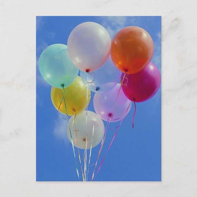 Party Balloons with blue sky Postcard (Front)