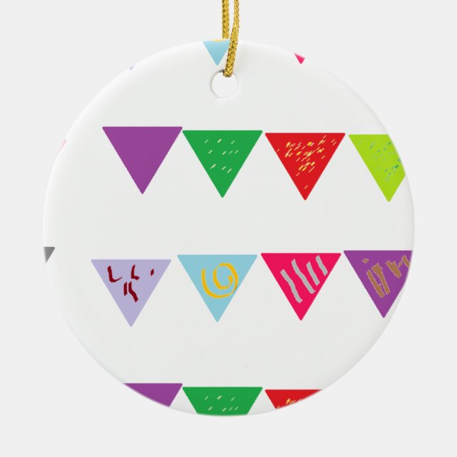 Party banner deco ceramic ornament (Front)