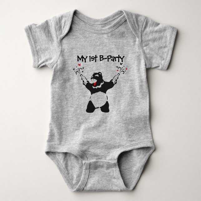 Party Bear 1st mission Baby Bodysuit (Front)