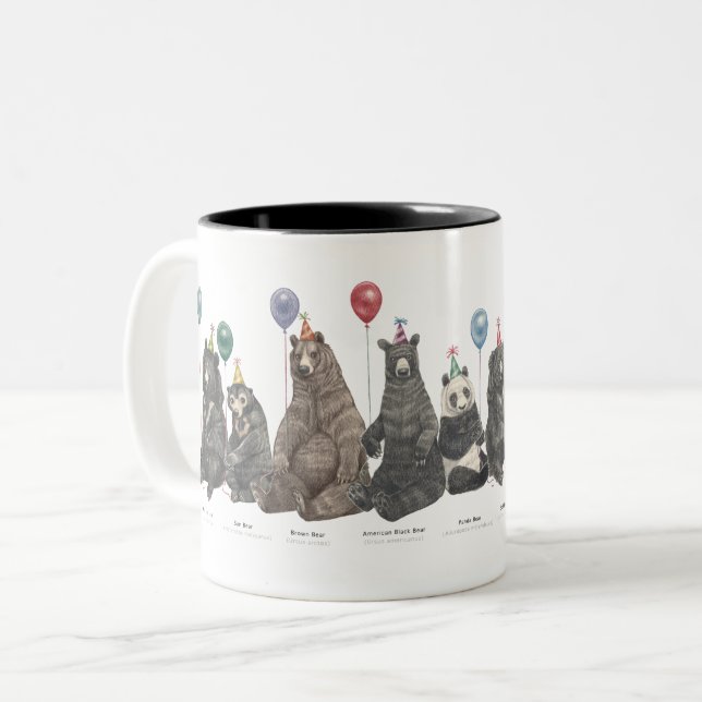 Party Bear Mug! Two-Tone Coffee Mug (Front Left)