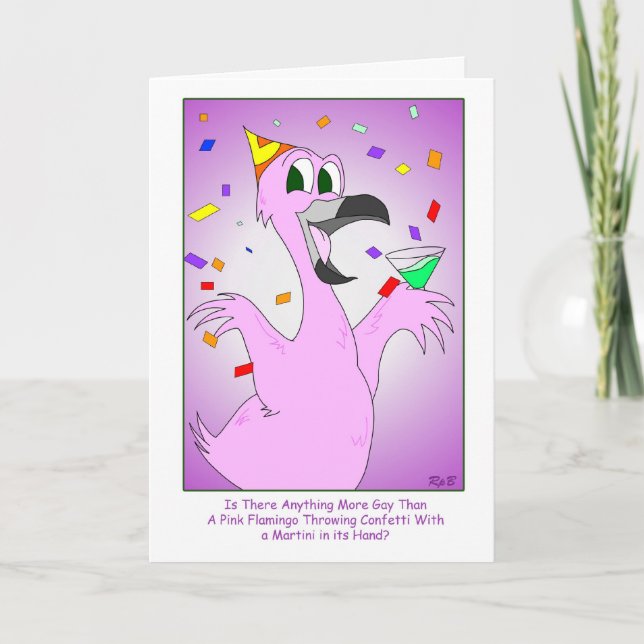 Party Bird: Gay Birthday Card (Front)
