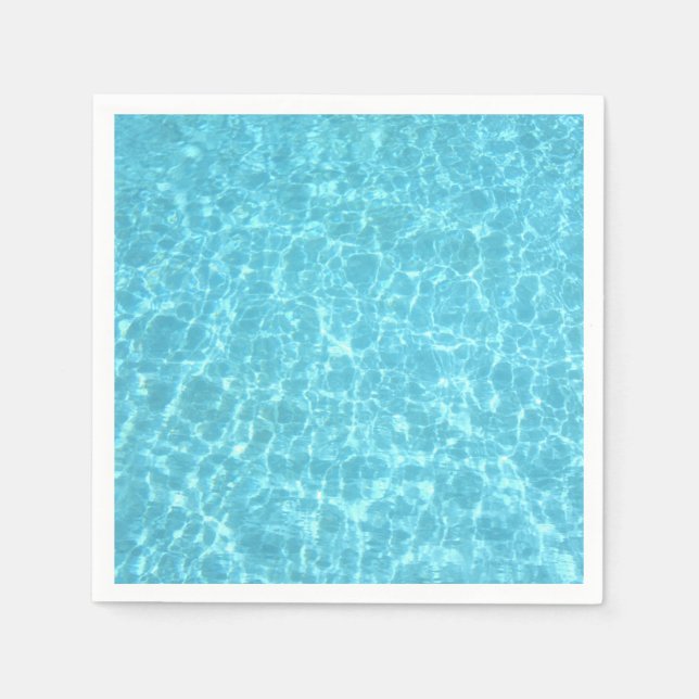 Party Blue Water Swimmingpool Blank Template Paper Napkin (Front)