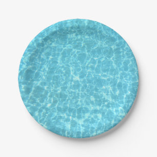 Party Blue Water Swimmingpool Blank Template Paper Plate