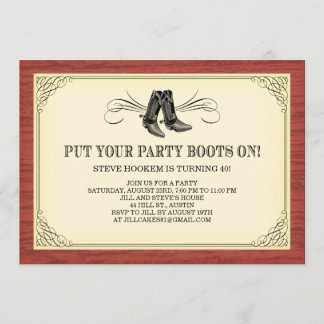 Party Boots Old Western Invitations
