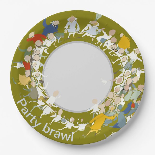Party brawl paper plate (Front)