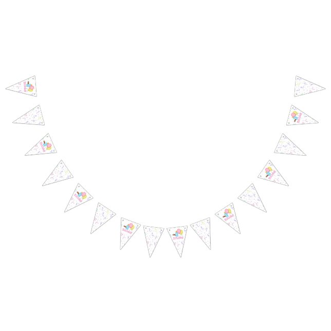 Party Bunting Banner/2nd Birthday with balloons Bunting (All)