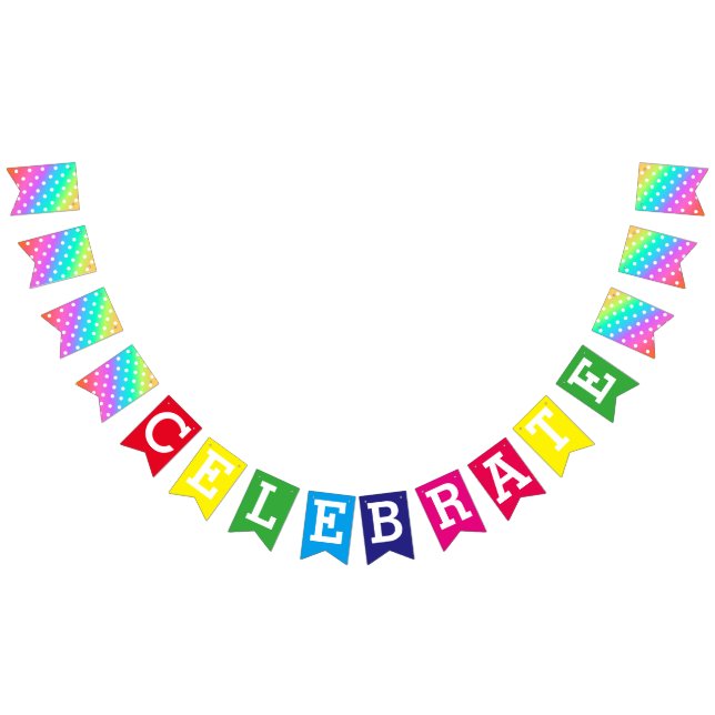 Party Bunting Banner/Rainbow and Polka Dots (All)