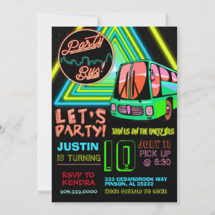 Party Bus Birthday Invitation