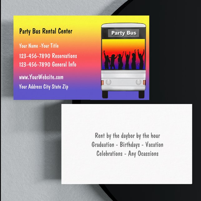 Party Bus Rental Business Card (Creator Uploaded)