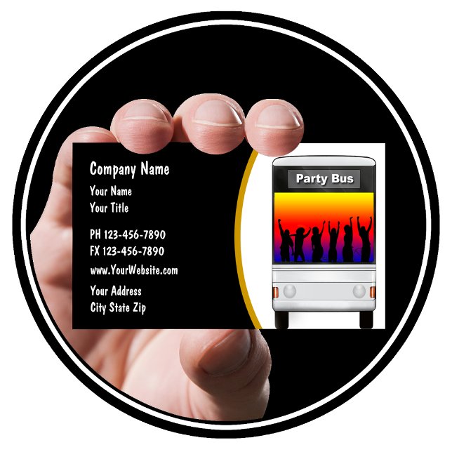 Party Bus Rental Business Card (Creator Uploaded)