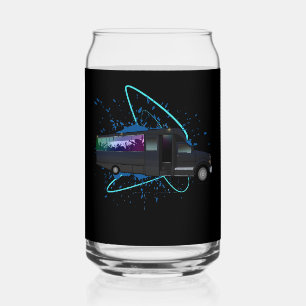 Party Bus Time Colourful Nightlife Energy Can Glass