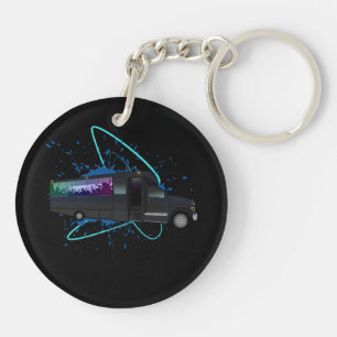 Party Bus Time Colourful Nightlife Vibes Fun Trend Key Ring