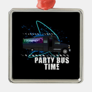 Party Bus Time Metal Ornament