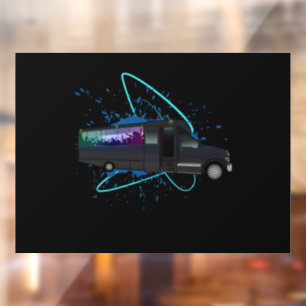 Party Bus Time Neon Nightlife Window Decal