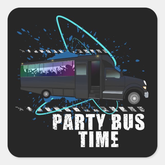 Party Bus Time Square Sticker (Front)
