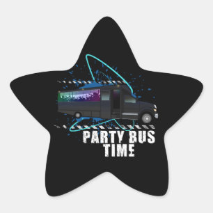 Party Bus Time Star Sticker