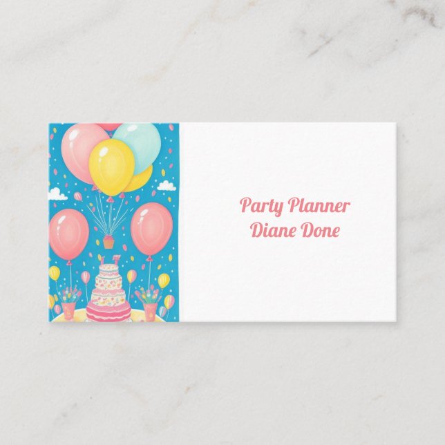 Party Cake  Business Card (Front)