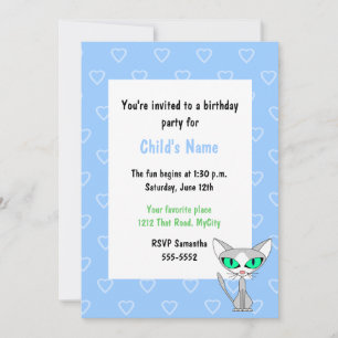 Party Cat Children's Birthday Invitation