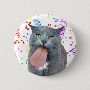 Party Cat Got Your Tongue? 6 Cm Round Badge