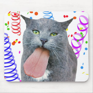 Party Cat Got Your Tongue? Mouse Pad