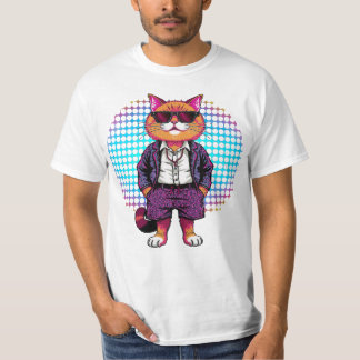 Party Cat in Sunglasses – Disco Outfit T-Shirt