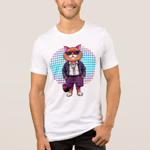 Party Cat in Sunglasses – Disco Outfit Tri-Blend Shirt