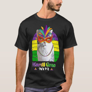 Party Cat Mask Beads Mardi Gras 2023  13 T-Shirt
