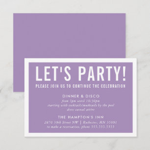 PARTY CELEBRATION CARD modern block violet purple