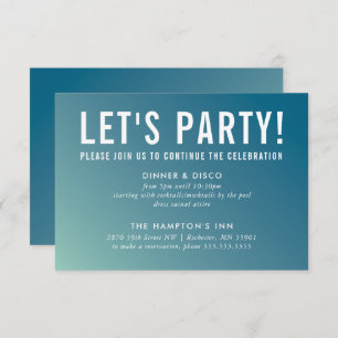 PARTY CELEBRATION CARD modern blue mint gradient