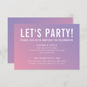 PARTY CELEBRATION CARD modern purple pink gradient