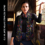 Party Celebration Colourful Confetti Black Chiffon Scarf<br><div class="desc">Party Celebration Colourful Confetti Black Background Chiffon Scarf. Personalise it with your artwork. Edit it to change the coloured background. For any occasion,  New Year's Day,  4th of July,  Christmas,  Mother's Day,  birthday,  a gift for you or someone special.</div>