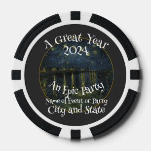 Party Celebration Holiday Dinner Festival 2024 Poker Chips