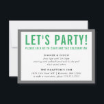 PARTY CELEBRATION INFO modern bold boy grey green Invitation<br><div class="desc">by kat massard >>> www.simplysweetPAPERIE.com <<< A simple design for your PARTY CARDS - to match your main invitations. Love the design, but would like to see some changes - another colour scheme, product, add a photo or adapted for a different occasion - no worries simply contact me, KAT@SIMPLYSWEETPAPERIE.COM I...</div>