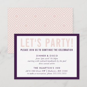 PARTY CELEBRATION INFO modern chic aubergine blush Invitation