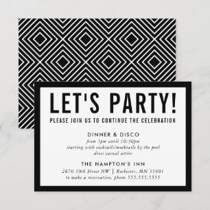 PARTY CELEBRATION INFO simple modern bold black Invitation