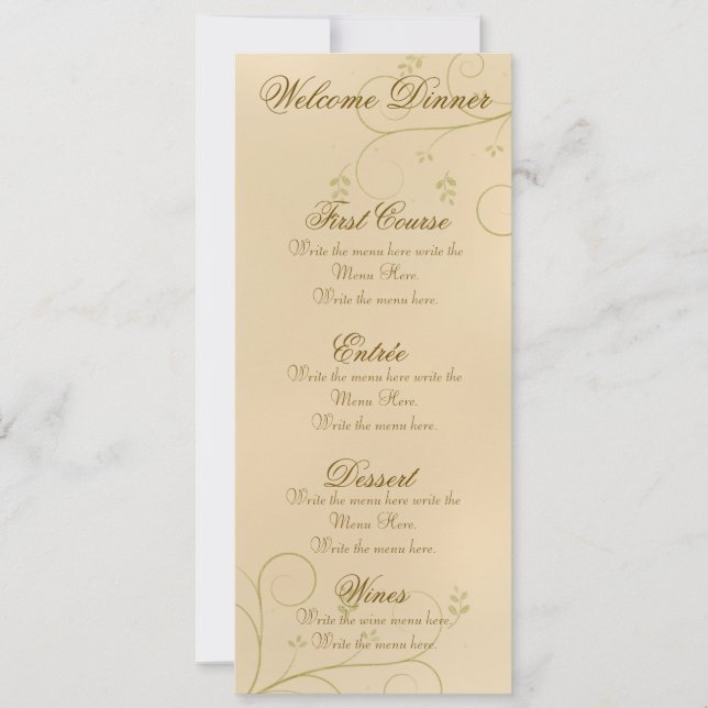Party Celebration Menu | Elegant Dark Ecru Set Invitation (Front)