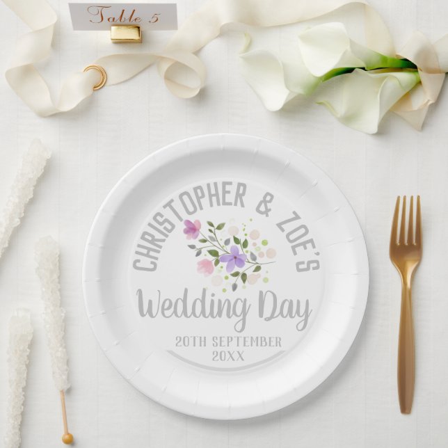 Party Celebration of a Wedding Paper Plate (Wedding)