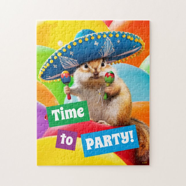 Party Chipmunk In Sombrero Jigsaw Puzzle (Vertical)