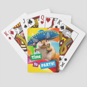 Party Chipmunk In Sombrero Playing Cards