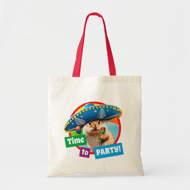 Party Chipmunk In Sombrero Tote Bag (Front)