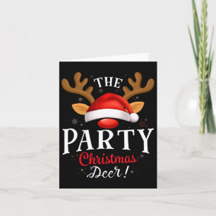 Party Christmas Deer Pjs Xmas Family Matching Card