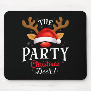 Party Christmas Deer Pjs Xmas Family Matching Mouse Pad