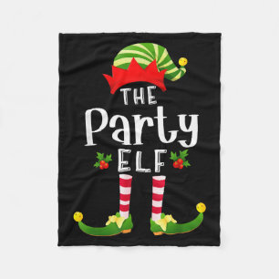 Party Christmas Elf Matching Pajama X-mas Party  Fleece Blanket