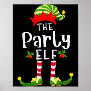 Party Christmas Elf Matching Pajama X-mas Party  Poster