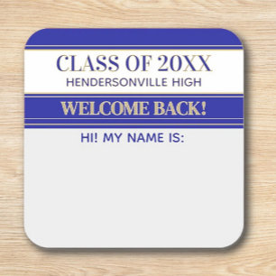 Party! Class Reunion Welcome back Name tag sticker