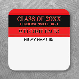 Party! Class Reunion Welcome back Name tag sticker